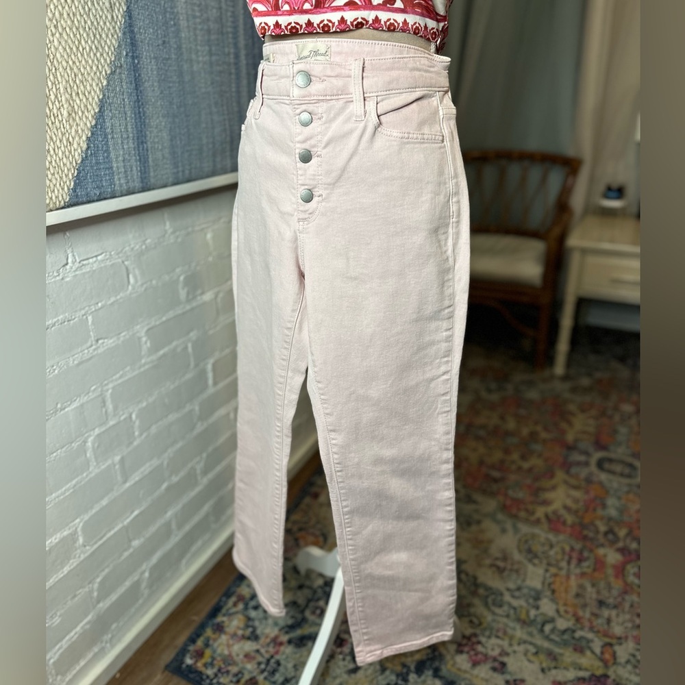 Universal Thread Pink High Rise Slim Straight Jeans - Picture 8 of 14